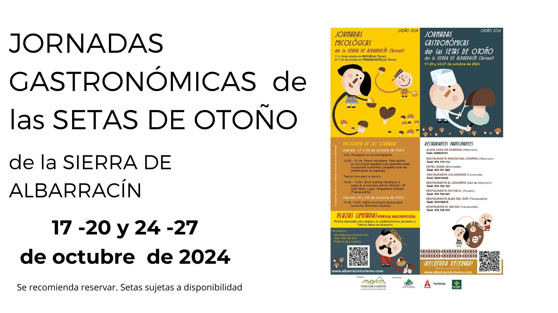 JORNADAS GASTRONÓMICAS DE LAS SETAS DE OTOÑO – 2024