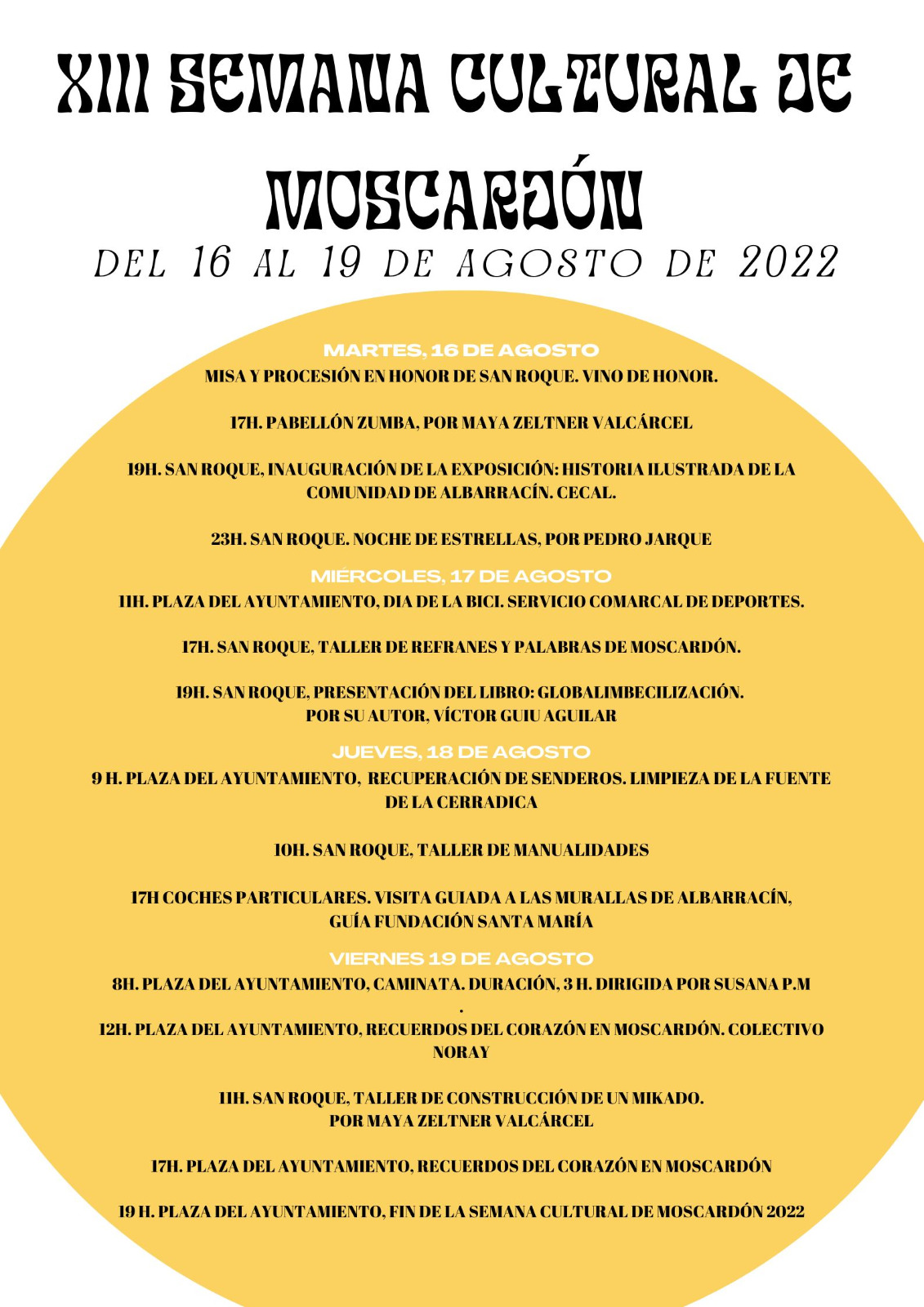 XIII Semana Cultural Moscardón 2022