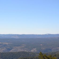 Vista de la muela de la Pinada desde Sierra Alta, al fondo la Muela de Griegos nevada Vista de la muela de la Pinada desde Sierra Alta, al fondo la Muela de Griegos nevada